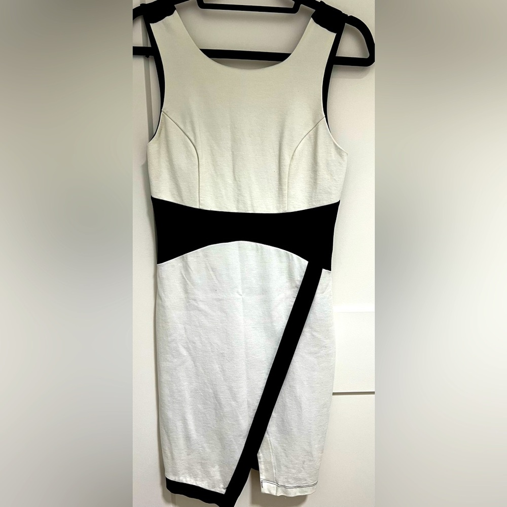 Elegant Black and White Sleeveless Dress